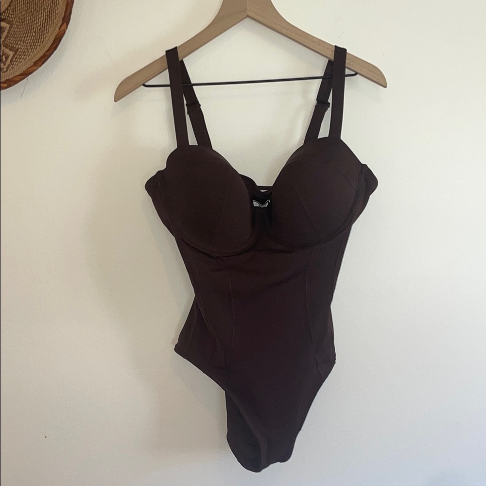TA3 Swim Dark Brown One-Piece Bodysuit